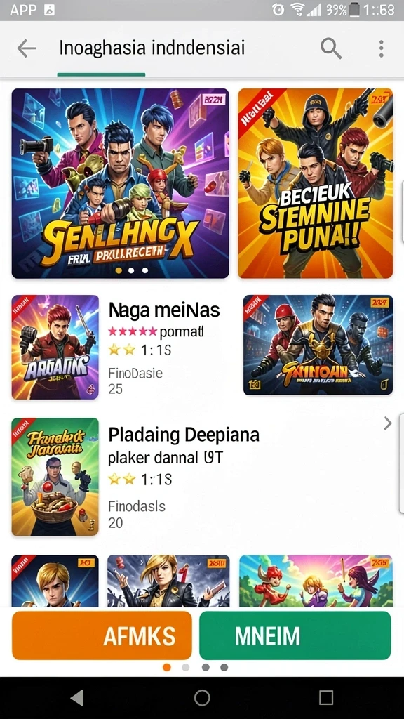 Tampilan antarmuka vega168 di Android